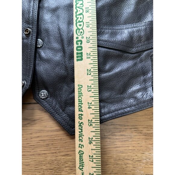 Highway 21 Leather Vest Mens Large Black Motorcycle Side Lace Streetwear Travel - Picture 4 of 13